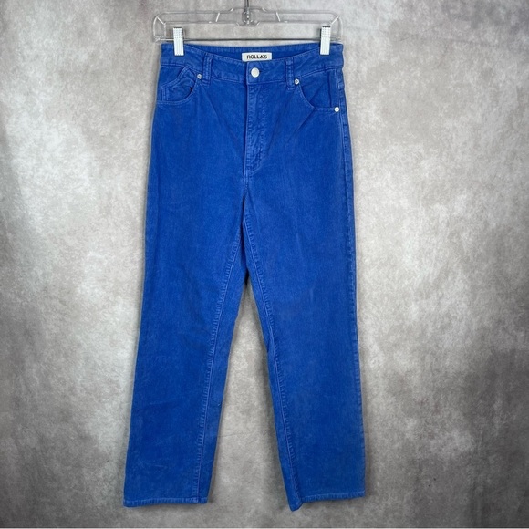 Rolla's Original High Rise Straight Corduroy Crop Pants In Blue Women's Size 27 - Picture 1 of 7